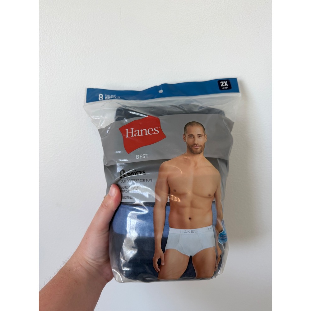 Hanes Men's Tagless Briefs – 8 Pack – Variety Colors – Size 2X – New